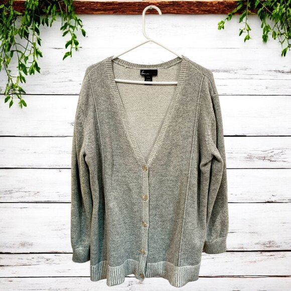 Lane Bryant Cardigan Sweater Women’s Size 22/24 V-Neck Button Up Gray Knit - Picture 2 of 9